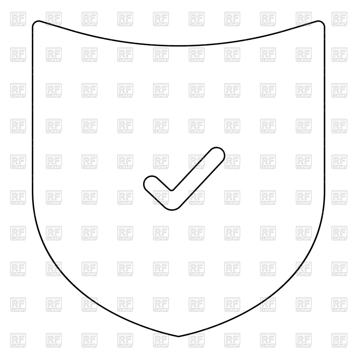 1200x1200 Shield Outline Icon Vector Image Vector Artwork Of Silhouettes
