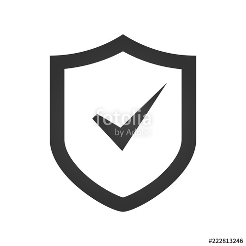 500x500 Shield Check Mark Logo Icon Design Template, Vector Illustration