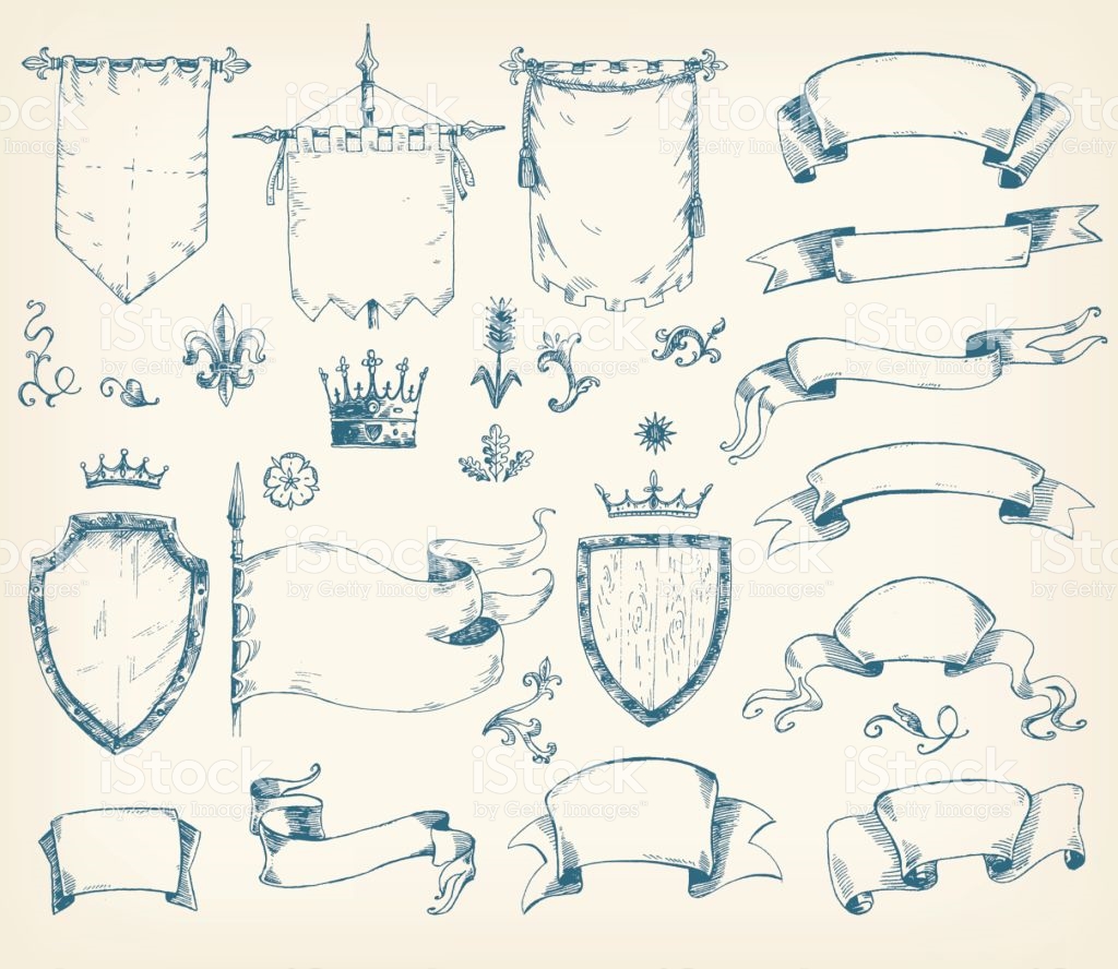 1024x888 Drawn Shield Template Vector