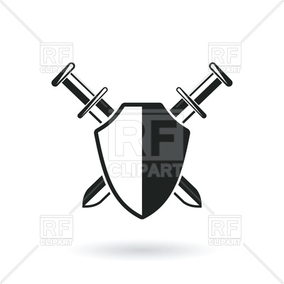 400x400 Crossed Swords With Shield Vector Image Vector Artwork Of Icons