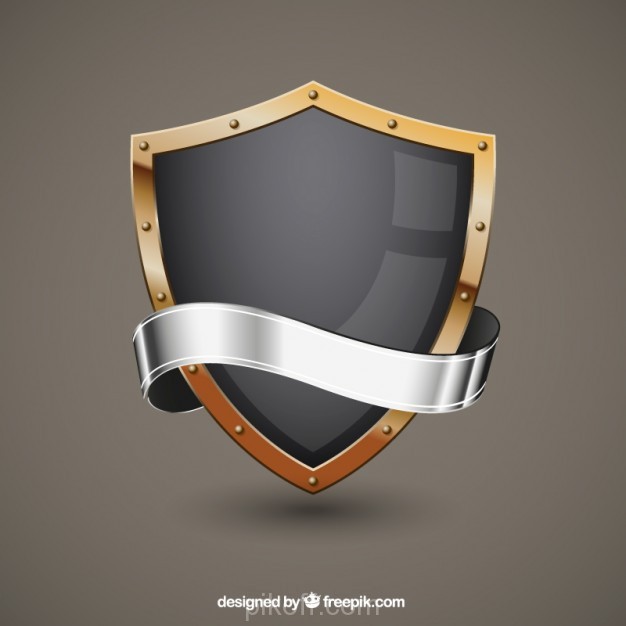 626x626 Ai] Metallic Shield Vector Free Download