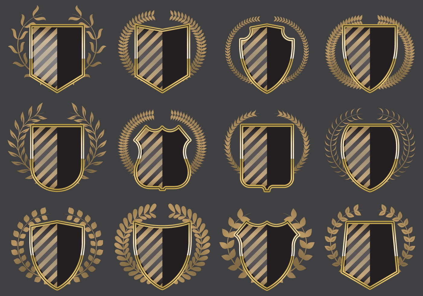 1400x980 Free Vector Shield Shapes