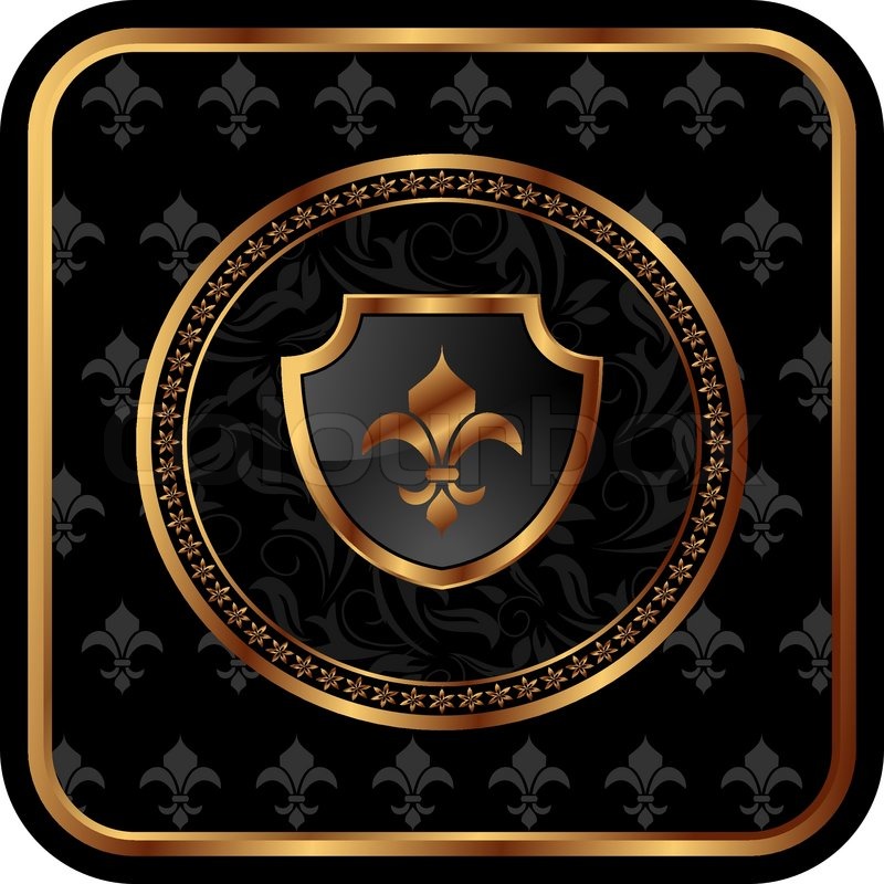 800x800 Illustration Golden Frame With Shield