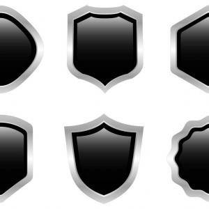 300x300 Free Vector Free Black Steel Shield Vector Arenawp