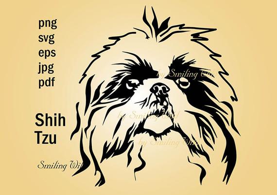 570x403 Shih Tzu Art Design Png Svg Clipart Printable Vector Graphic Etsy
