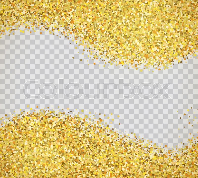 800x720 Gold Glitter Texture Isolated On Transparent Background. Vector