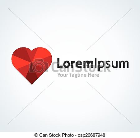450x442 Ruby Heart Red Luxury Shine Vector Logo Icon.