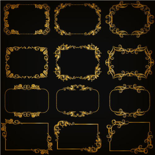 501x501 Gold Frame Shiny Vector Set Free Vector In Encapsulated Postscript