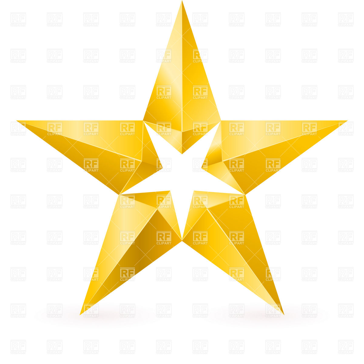 1200x1200 Shiny Gold Star With Facets Vector Image Vector Artwork Of