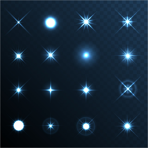 568x568 Shiny Light Effect Stars Vector Material 01 Free Download