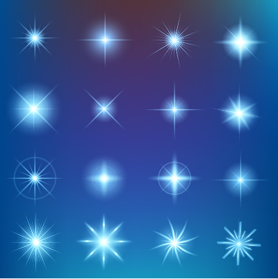 400x401 Shiny Light Effect Stars Vector Material 04