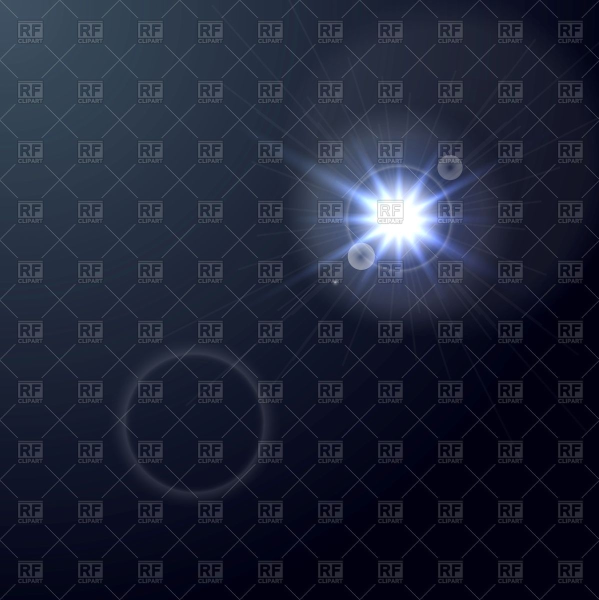 1198x1200 Shiny Light Lens Flare On Dark Blue Background Vector Image