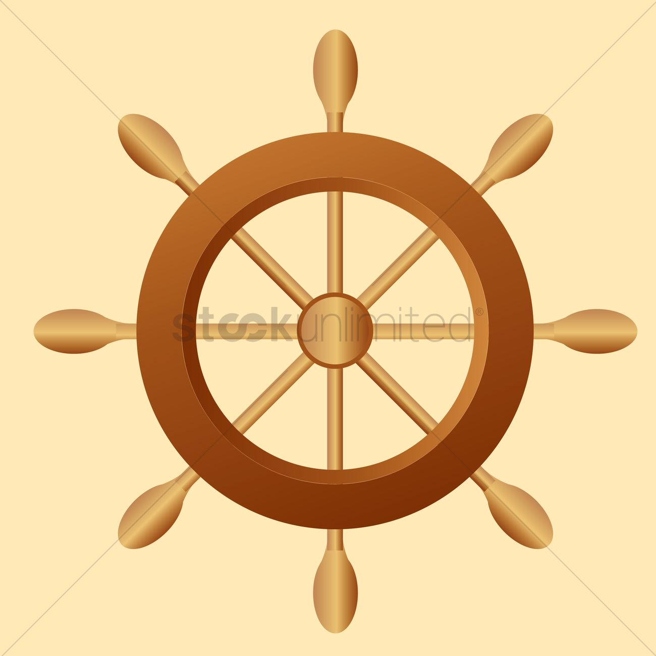 1300x1300 Ship Steering Wheel Vector Image