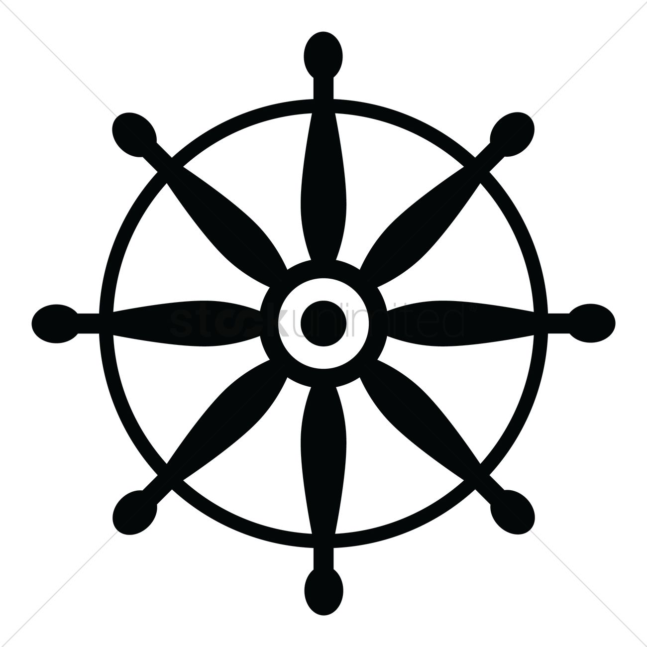1300x1300 Ship Steering Wheel Vector Image