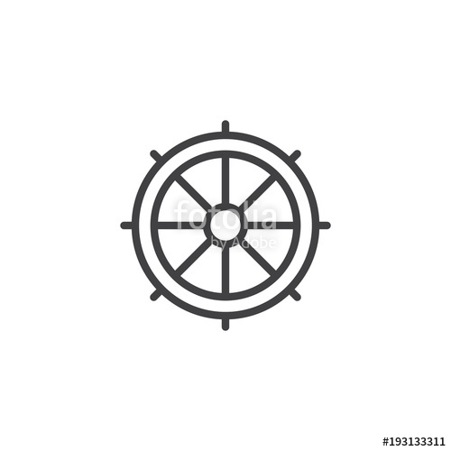 500x500 Ship Steering Wheel Outline Icon. Linear Style Sign For Mobile