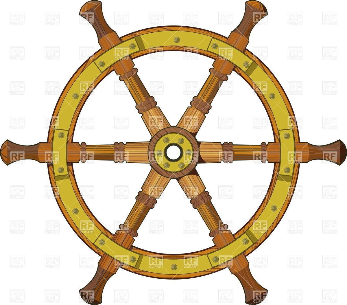 1200x1054 Antique Wooden Ship Steering Wheel Vector Image Vector Artwork