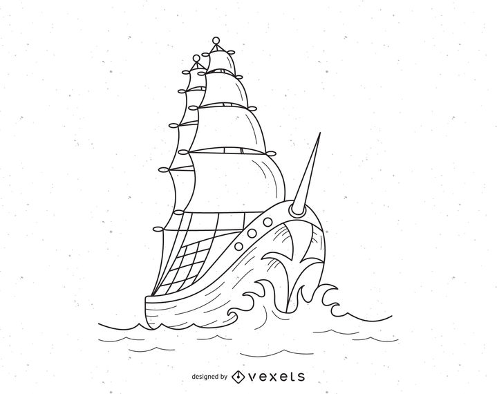 719x570 Vector Pirate Ship