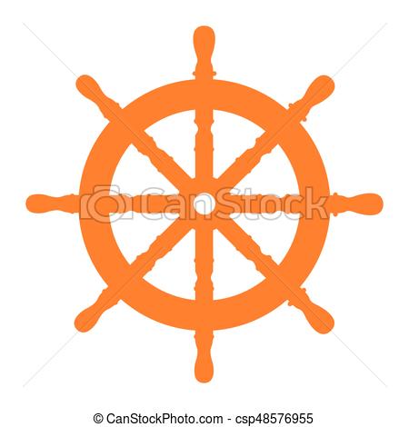 450x470 Isolated Ship Wheel. Isolated Silhouette Of A Ship Wheel, Vector