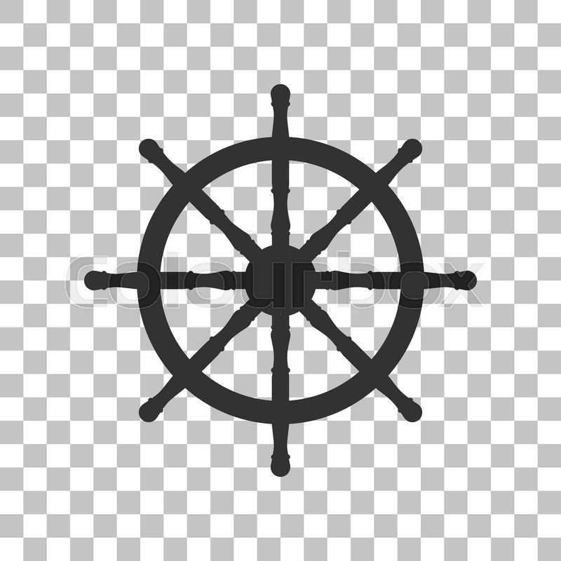 800x800 Ship Wheel Sign. Dark Gray Icon On Transparent Background. Stock