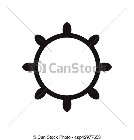 450x470 Flat Icon In Black And White Ship Wheel. Flat Icon In Black And