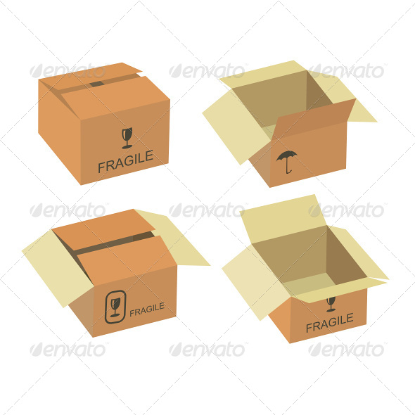 590x590 Shipping Box Vector Set By Jupea Graphicriver