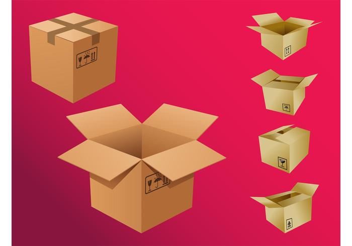 700x490 Cardboard Boxes Vectors