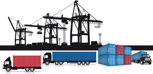 500x241 Vector Shipping Container Free Vector Download (1,067 Free Vector