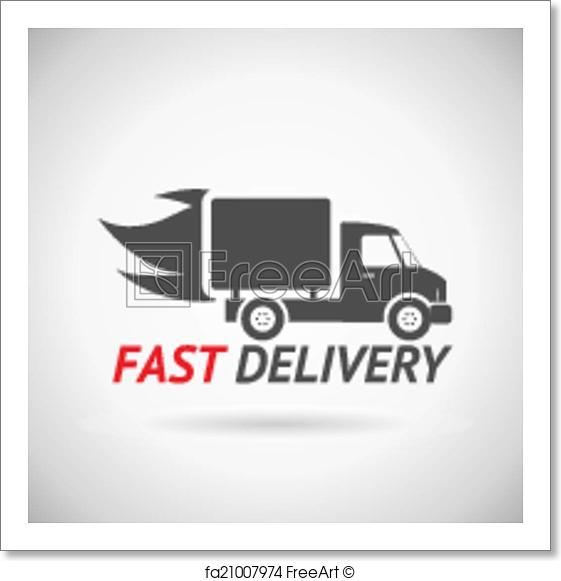 561x581 Free Art Print Of Fast Delivery Symbol Shipping Truck Silhouette