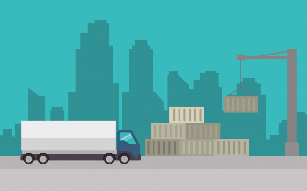 626x389 Import Free Shipping Truck Vector Premium Download