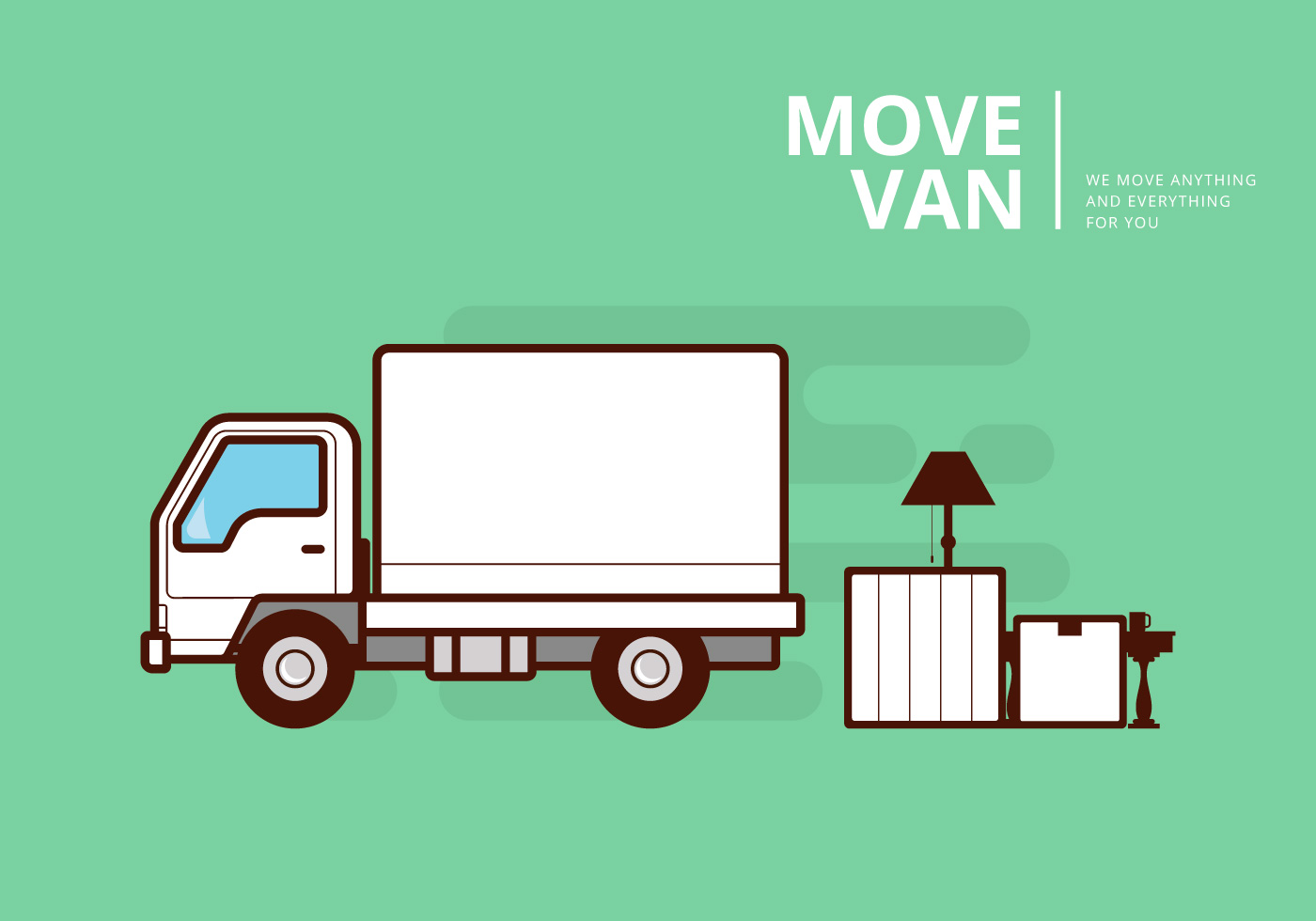 1400x980 Moving Van Or Truck. Transport Or Delivery Illustration