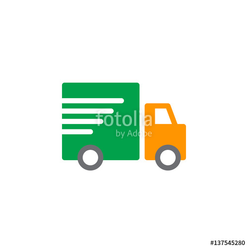 500x500 Shipping Truck Icon Vector, Filled Flat Sign, Solid Colorful