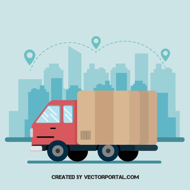 660x660 Shipping Truck Vector Graphics