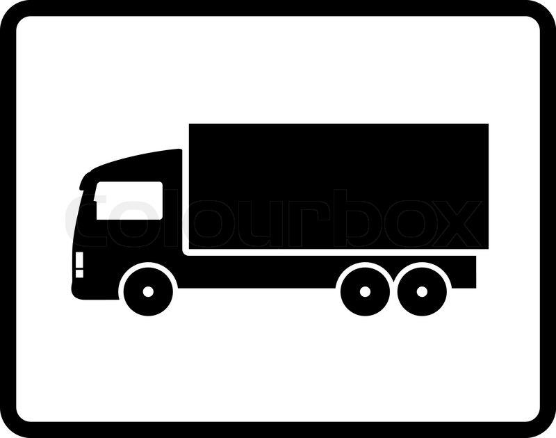 800x630 Button With Black Isolated Shipping Truck Silhouette Stock