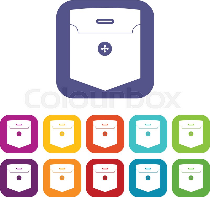 800x748 Fashion Pocket For Shirt Icons Set Vector Illustration In Flat