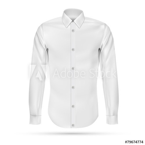 500x500 Vector Illustration Of Dress Shirt (Button Down). Front View