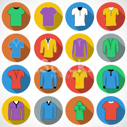 440x440 T Shirt Icon, Vector Flat Design Style With Shadow Stock Vector