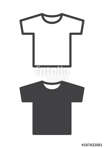 353x500 T Shirt Icon, Line And Solid Version, Outline And Filled Vector