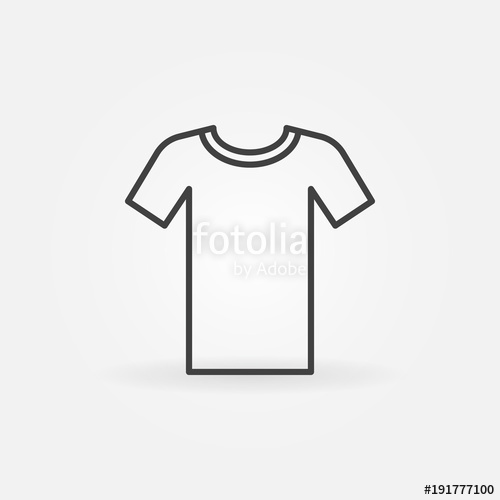 500x500 Tshirt Minimal Outline Icon. Vector T Shirt Symbol Stock Image