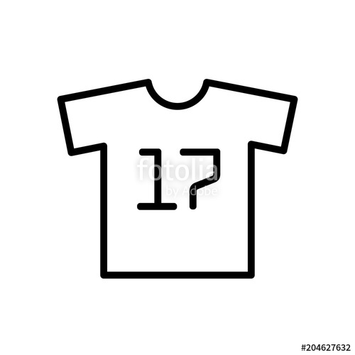 500x500 Football Uniform T Shirt Icon. Simple Illustration Outline Style