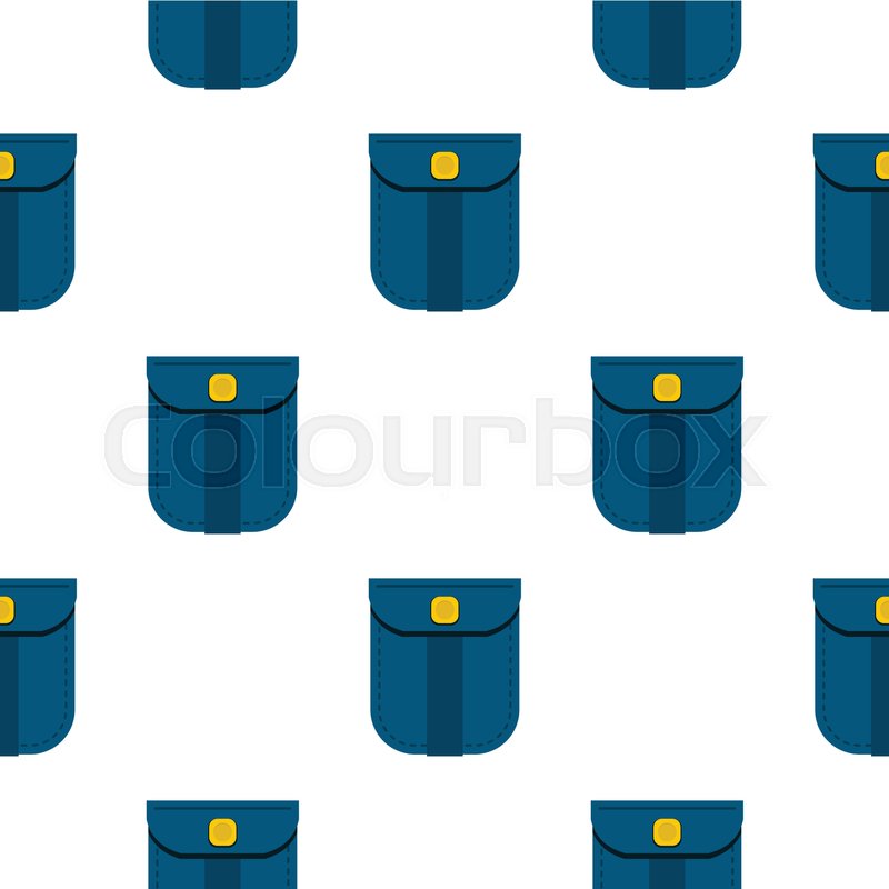 800x800 Blue Shirt Pocket With Yellow Button Pattern Seamless Flat Style