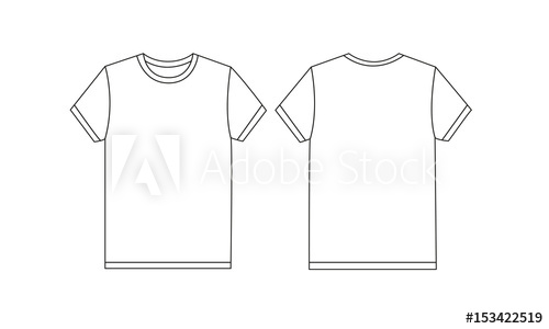 500x300 White T Shirt Vector Template Mockup Illustration