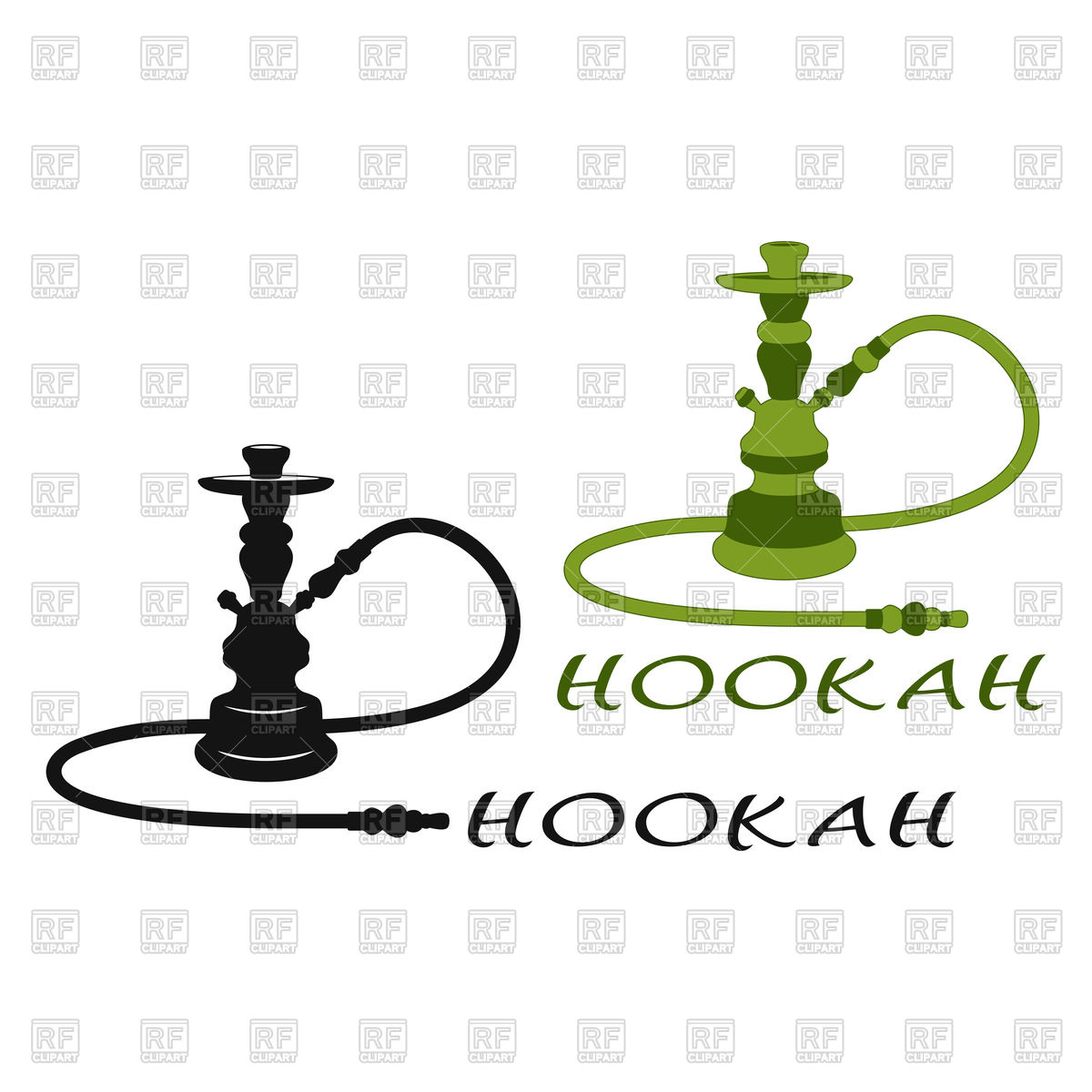1200x1200 Green And Black Hookah On White Background