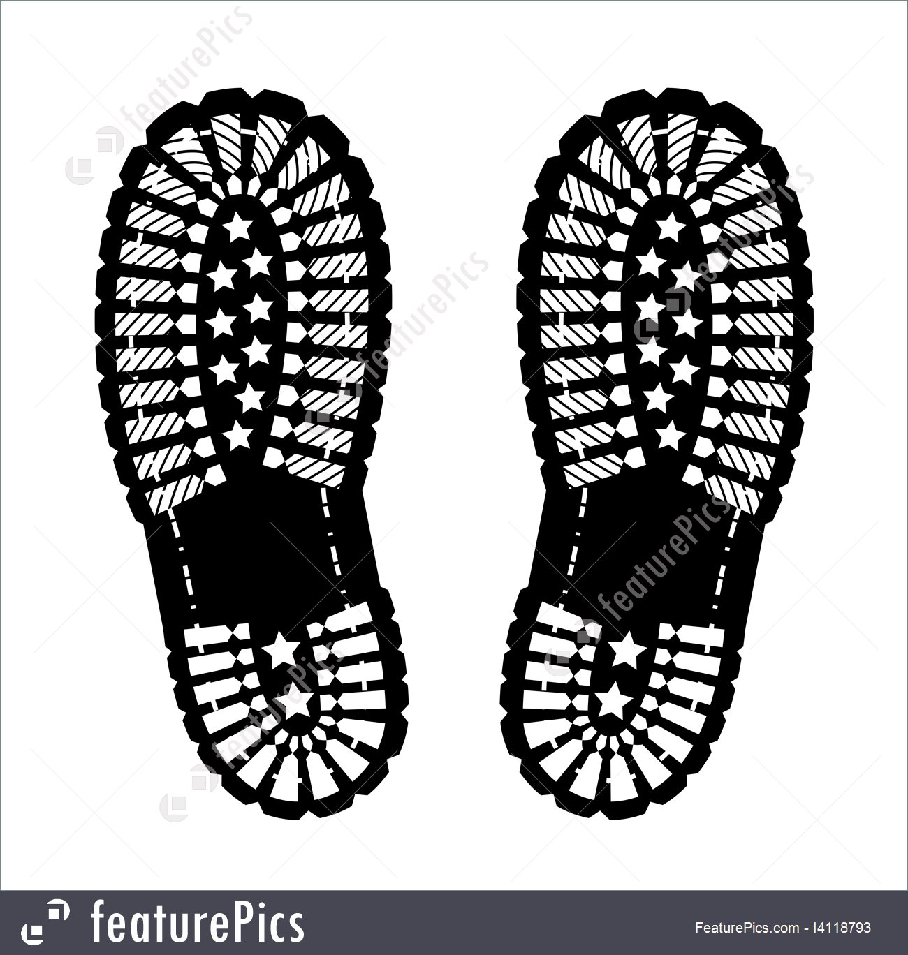 1300x1368 Shoe Print Stock Illustration I4118793
