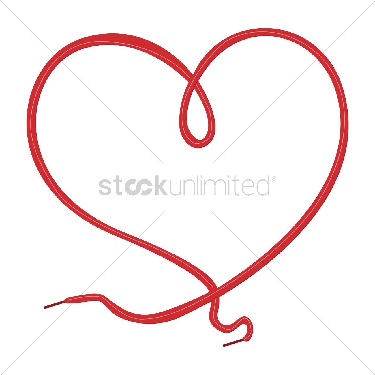 1300x1300 Heart Design With Shoe Lace Vector Image