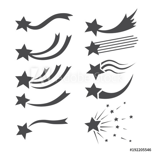 500x500 Falling Stars Vector Set With Different Tails. Shooting Star