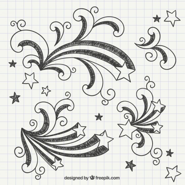 626x626 Hand Drawn Shooting Stars Vector Free Download