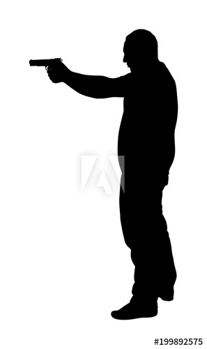 297x500 Man With Gun Shooting Vector Silhouette Illustration.hunter With