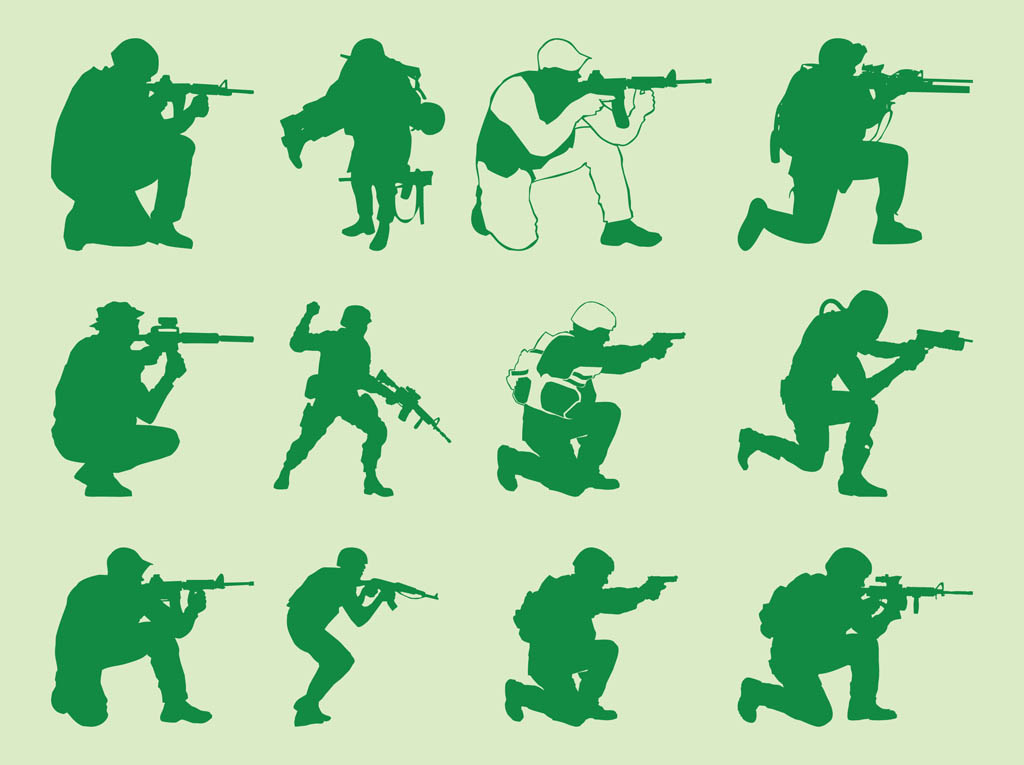 1024x765 Shooting Soldiers Silhouettes Vector Art Amp Graphics
