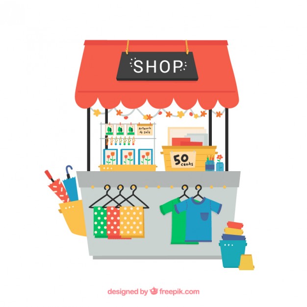 626x626 Hand Drawn Cute Shop Vector Premium Download