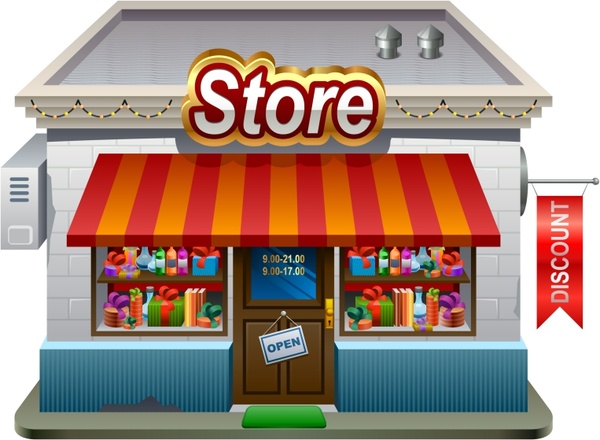 600x440 Small Shops Supermarket Shop Vector Free Vector In Encapsulated